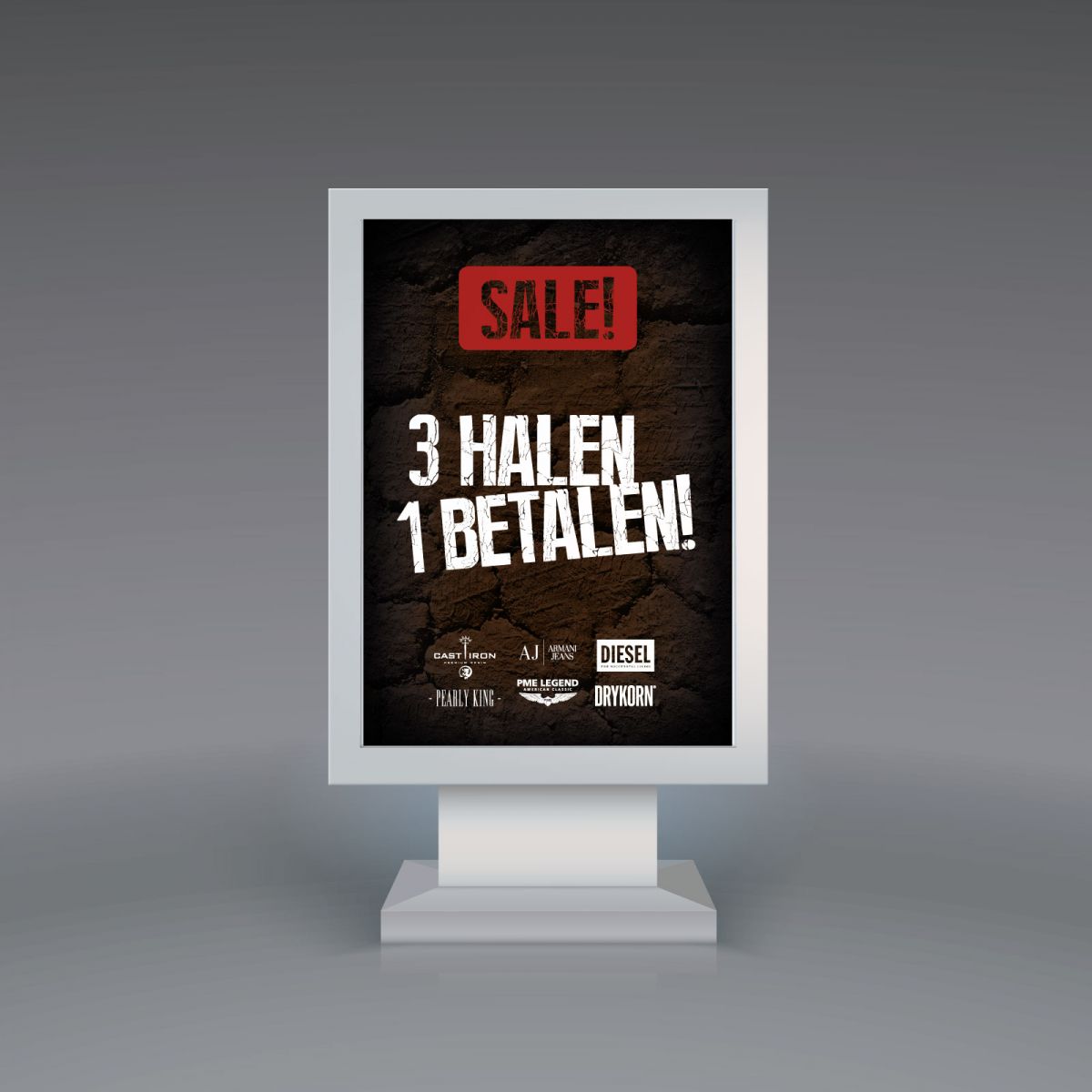 stoepbordposter 3 halen 1 betalen