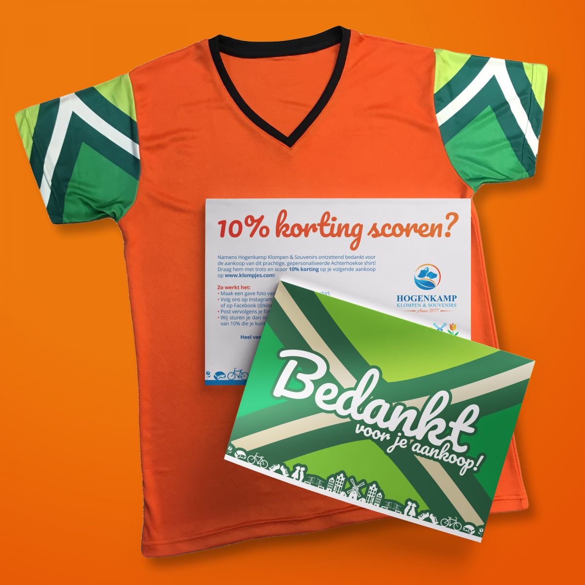 bedankkaart achterhoeks oranje t-shirt