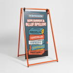metalen stoepbord met hangframe
